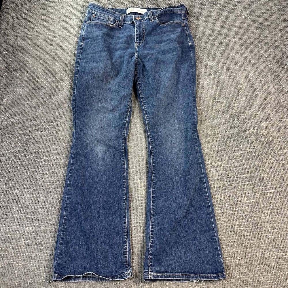 Signature Levi Strauss Mid Rise Bootcut Jeans Womens 12S Blue Denim Stretch